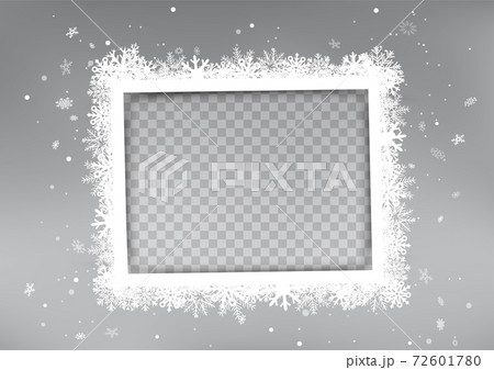 Christmas white photo frame winter snowfall Christmas white photo frame winter snowfall 72601780
