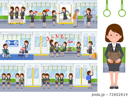 flat type business women_on the train sitting 72602614