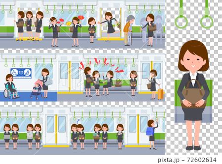flat type business women_on the train sitting 72602614