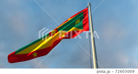 3d rendering of the national flag of the Grenada 3d rendering of the national flag of the Grenada 72603009