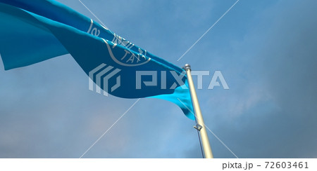 3d rendering of the national flag of the Food and agriculture organization 72603461