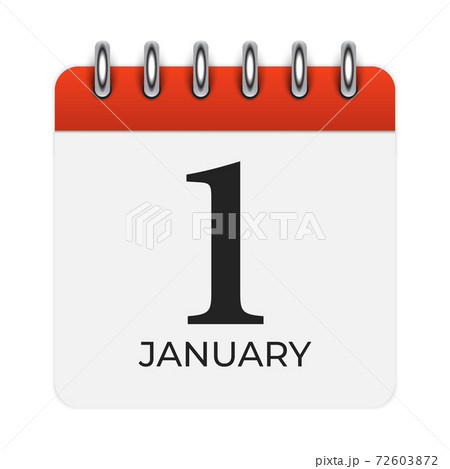 1 January Calendar Icon. Vector Illustration EPS10 1 January Calendar Icon. Vector Illustration EPS10 72603872