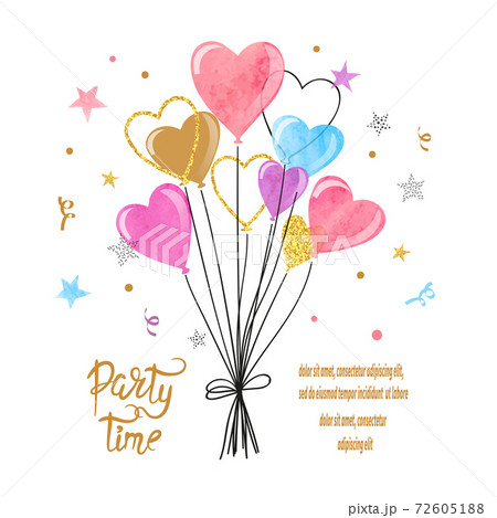 Colorful party balloons isolated on white. Colorful party balloons isolated on white. 72605188