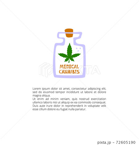 Glass with medical cannabis with lettering post 72605190