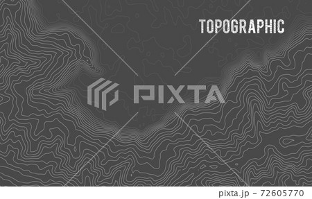 Grey contours vector topography. Geographic mountain topography vector illustration. Topographic pattern texture. Map on land vector terrain. Elevation graphic contour height lines. Topographic map 72605770