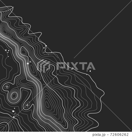Topographic map background with space for copy . Line topography map contour background , geographic grid abstract vector illustration . Mountain hiking trail over terrain . Topographic map background with space for copy . Line topography map contour background , geographic grid abstract vector illustration . Mountain hiking trail over terrain . 72606262