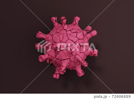 Cracked Coronavirus on dark background, Covid-19, victory over the disease concept, defeated virus, 3d render Cracked Coronavirus on dark background, Covid-19, victory over the disease concept, defeated virus, 3d render 72606889