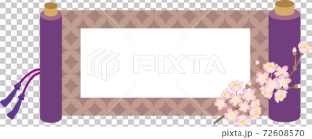 桜の絵巻物フレーム  72608570