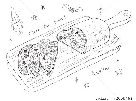 シュトーレンのラフな手描きイラストのイラスト素材