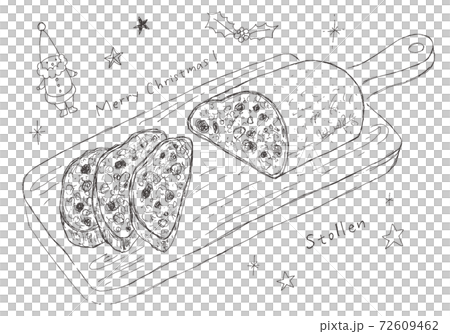 シュトーレンのラフな手描きイラストのイラスト素材