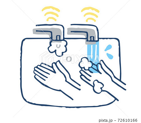 Automatic Sensor Type Faucet Hand Wash Stock Illustration