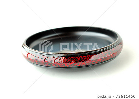 津軽塗　奈々子塗の丸お盆 72611450