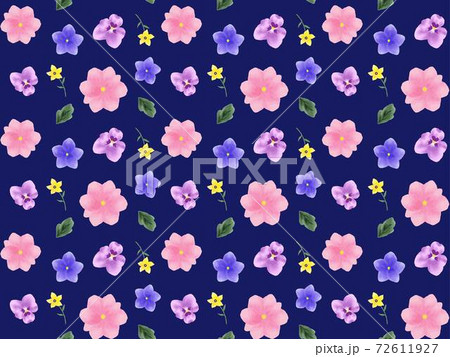 春の花のパターン背景イラスト素材のイラスト素材