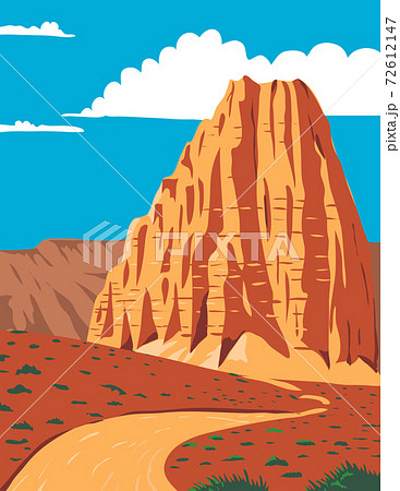 Cathedral Valley Loop in Capitol Reef National Park South-Central Utah United States WPA Poster Art Color Cathedral Valley Loop in Capitol Reef National Park South-Central Utah United States WPA Poster Art Color 72612147