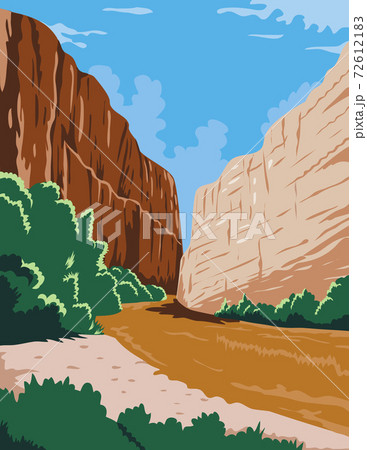 Big Bend National Park of Rio Grande Rio Bravo in Chihuahuan Desert Texas WPA Poster Art Color 72612183