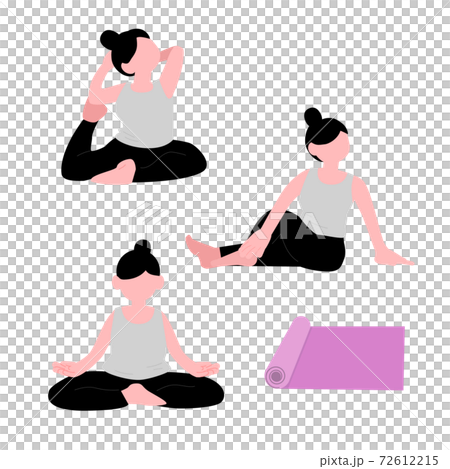 女性插畫材料做瑜伽 女性插畫材料做瑜伽 72612215
