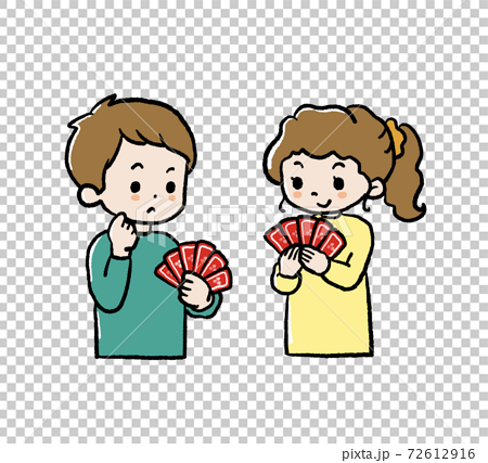 kids playing cards clipart