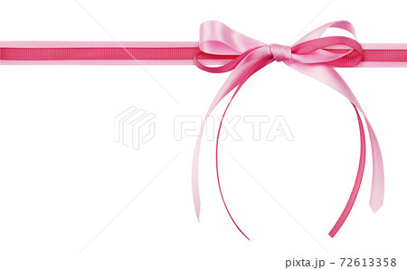 Pink satin and rep ribbon with tied bow 72613358