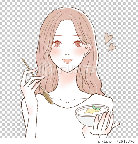 Woman eating yogurt Woman eating yogurt 72613376