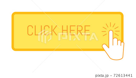 Click here button with hand cursor pressing on white Click here button with hand cursor pressing on white 72613441