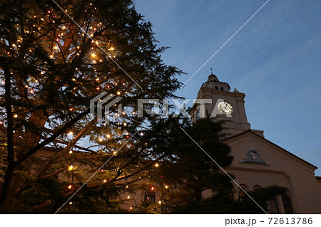 関西学院大学 上ヶ原キャンパス クリスマスの時計台 関西学院大学 上ヶ原キャンパス クリスマスの時計台 72613786