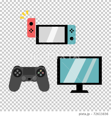 ゲーム機器とモニターテレビのイラスト素材のイラスト素材