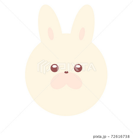 クリーム色のウサギの顔のイラスト素材