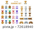 ランキング　メダル　トロフィー　ベクターイラストセット 72618940