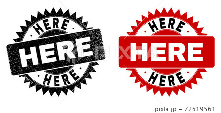HERE Black Rosette Watermark with Grunge Textureのイラスト素材 [72619561] - PIXTA