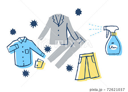 感染症予防対策 衣類の除菌のイラスト素材