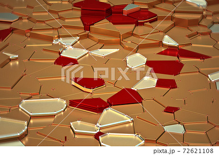 broken golden glass with sharp pieces over background broken golden glass with sharp pieces over background 72621108