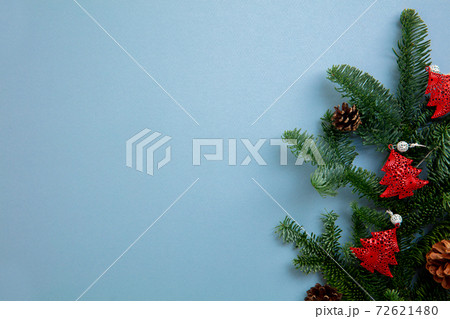 Creative New Year or Christmas design of greeting card. Holiday decorations. 72621480