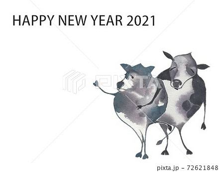 年賀素材　丑年 72621848