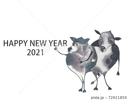 年賀素材　丑年 72621850