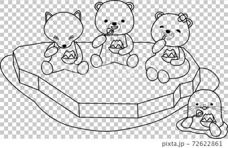 Arctic animals eating shaved ice Arctic animals eating shaved ice 72622861