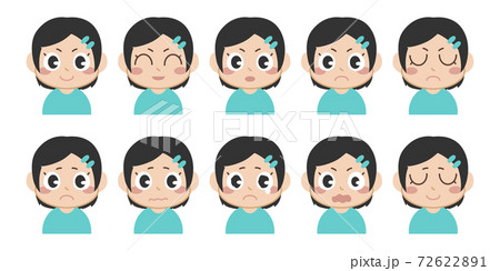 表情のセット（女の子　主線なし） 72622891