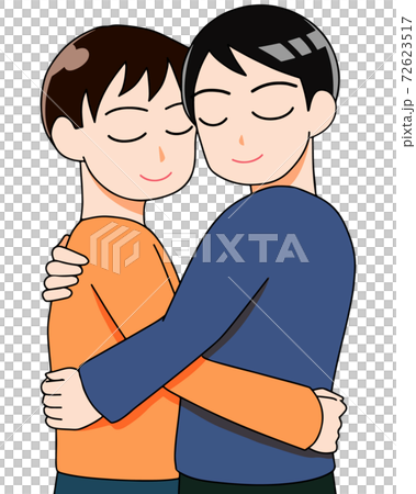 抱き合う 男性同士 イラストのイラスト素材