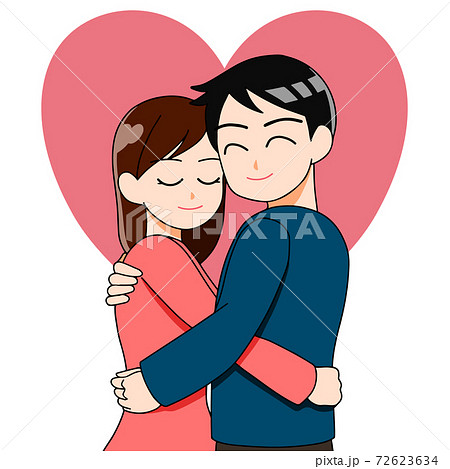 Illustration of a couple hugging each other - Stock Illustration [72623634]  - PIXTA
