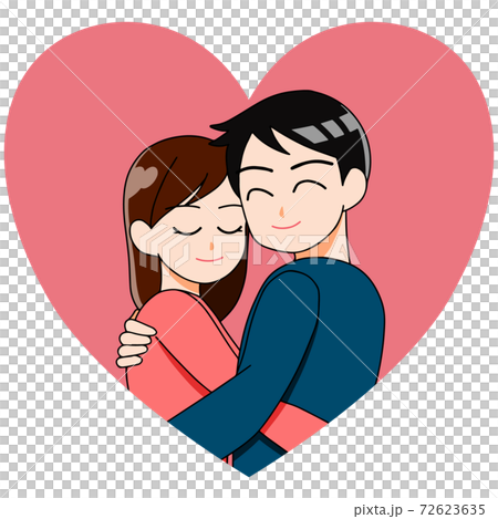 抱き合う　夫婦　イラスト 72623635