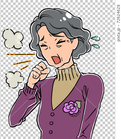 older person coughing clipart