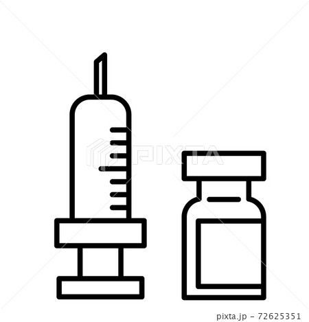 注射器と注射薬のアイコンのイラスト素材