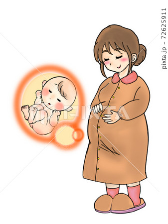 妊婦さんと赤ちゃんのイラスト素材