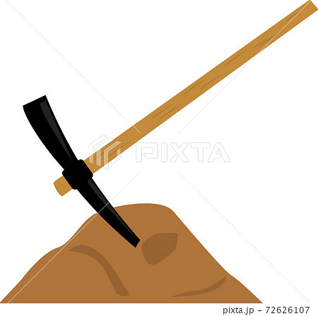 土とツルハシのイラスト 72626107