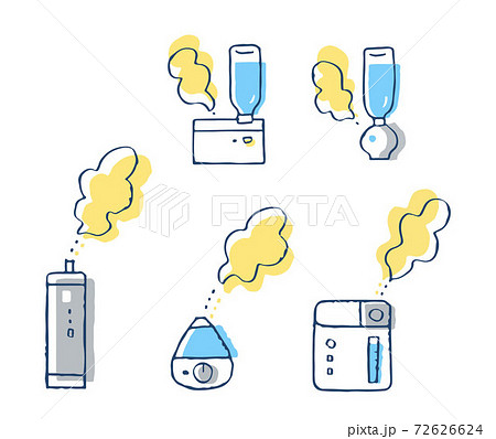 いろいろなタイプの加湿器のイラスト素材