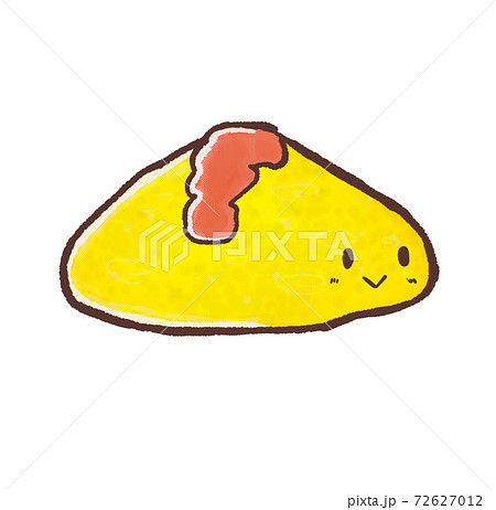 R もっとメルヘンな料理 オムレツ 顔つきのイラスト素材