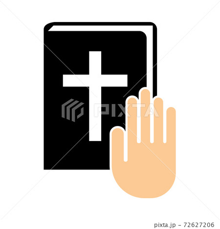 Hand On Bible Iconのイラスト素材 72627206 Pixta