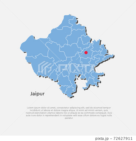 Vector map state Rajasthan, country India template 72627911