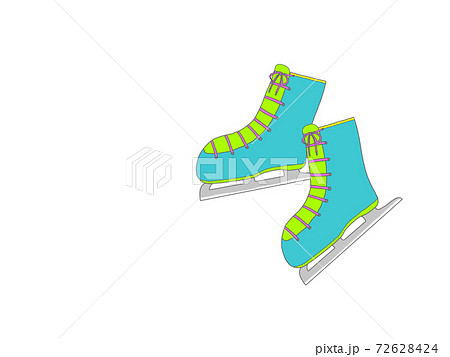 カラフルでかわいいスケート靴のイラスト素材
