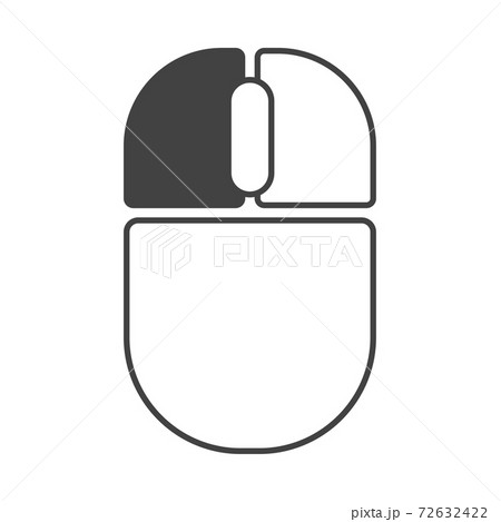 Computer mouse left button click outline icon Computer mouse left button click outline icon 72632422