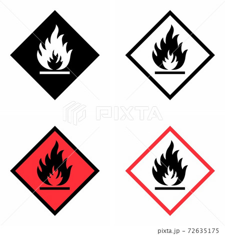 Class 2 Flammable chemicals, gas, liquids danger information sign 72635175